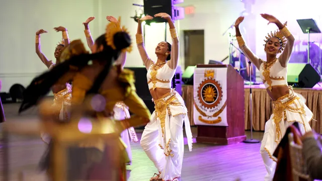 Traditional dancers performing at the dinner dance